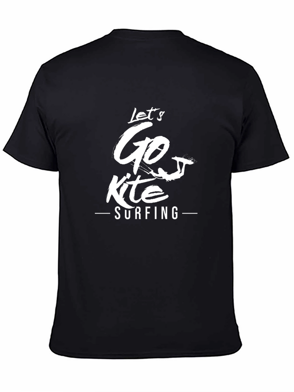 Lets Go Kite Surfing Black Graphic Tee