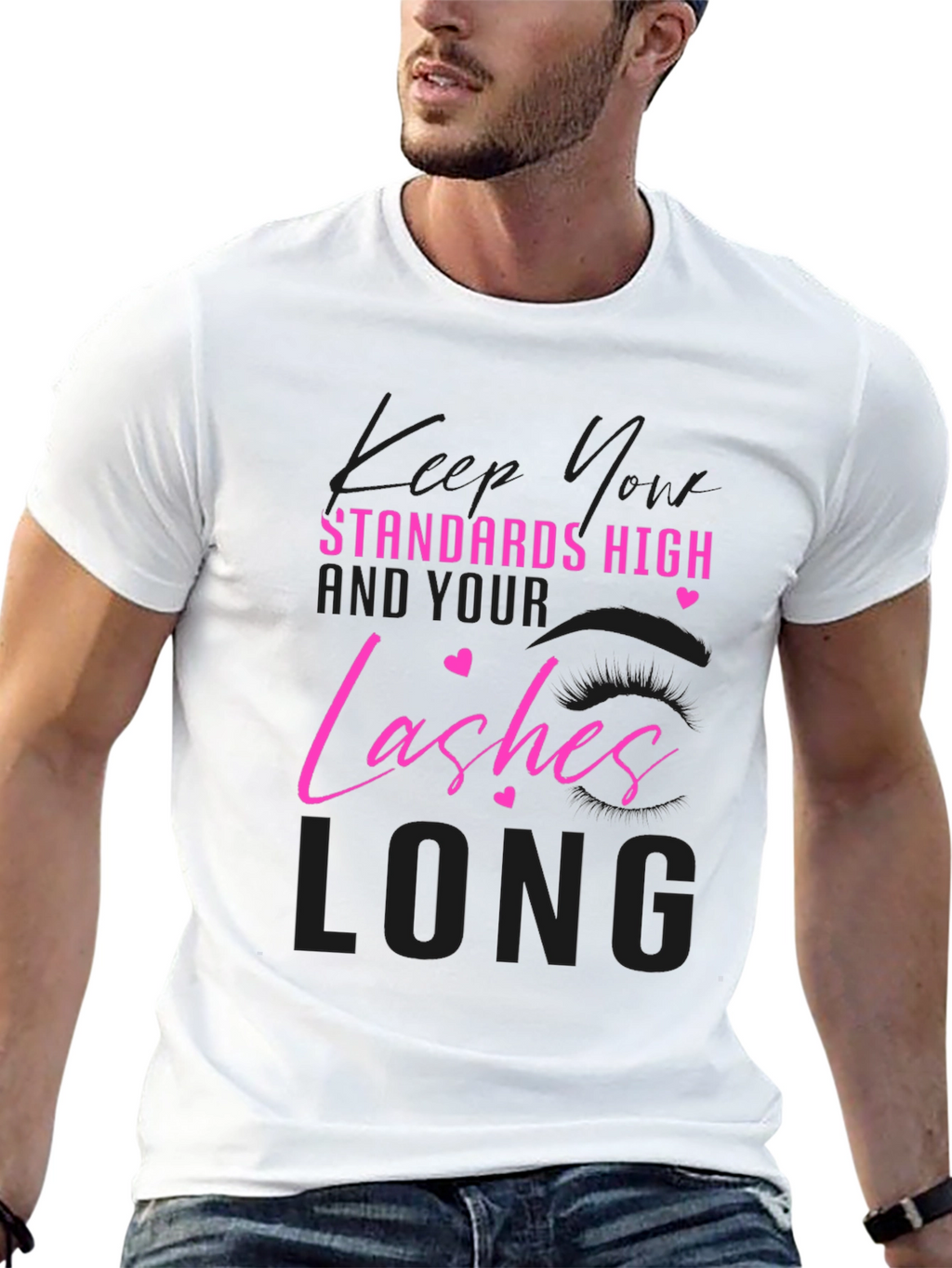 Standards High Lashes Long Black T-Shirt