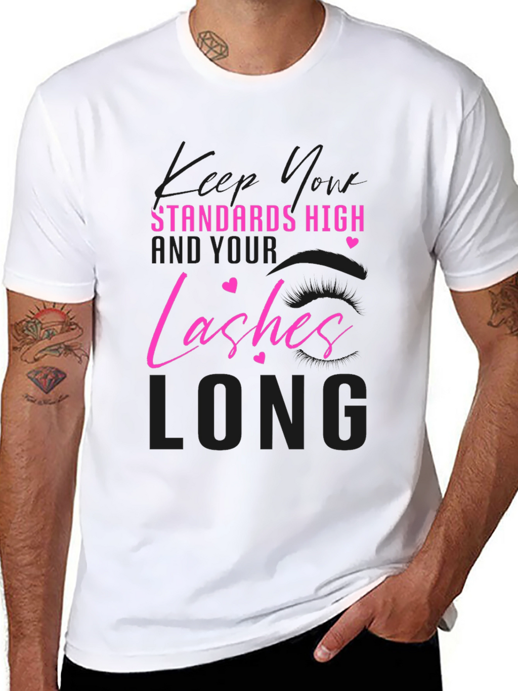 Standards High Lashes Long Black T-Shirt