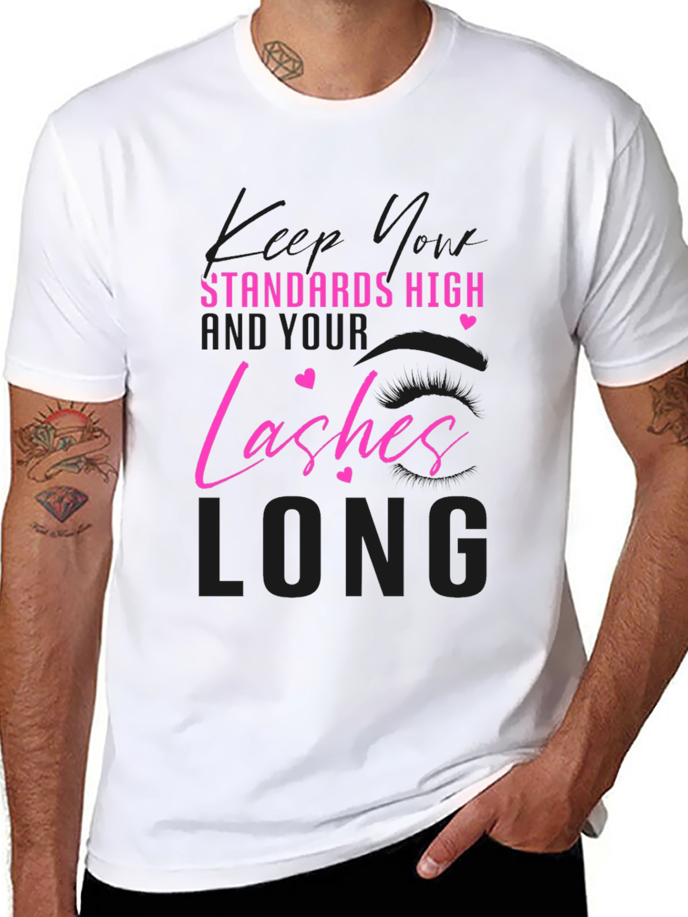 Standards High Lashes Long Black T-Shirt