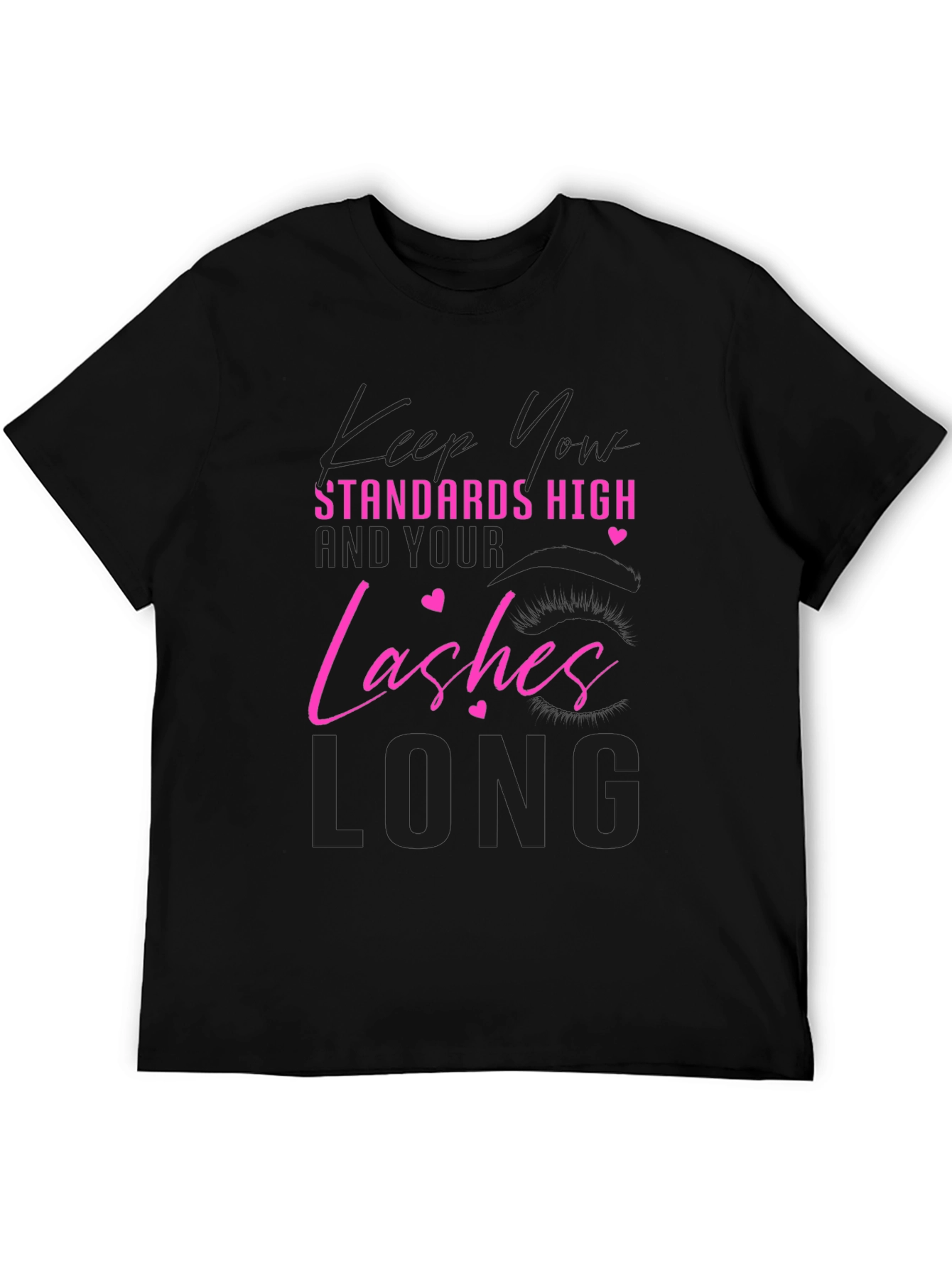 Standards High Lashes Long Black T-Shirt