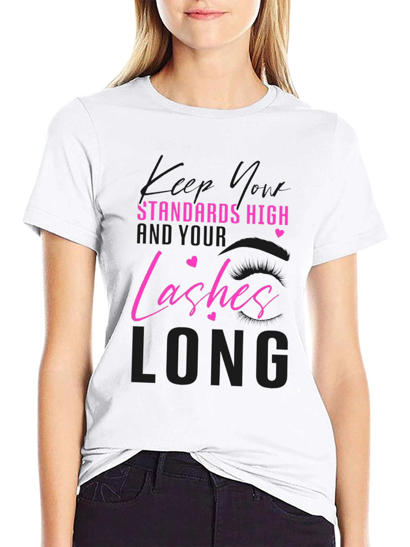 Standards High Lashes Long Black T-Shirt