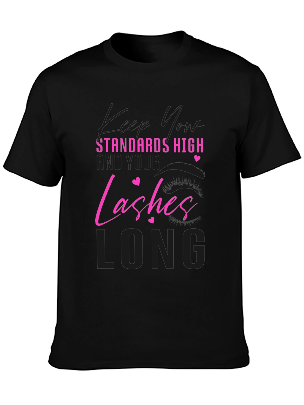 Standards High Lashes Long Black T-Shirt