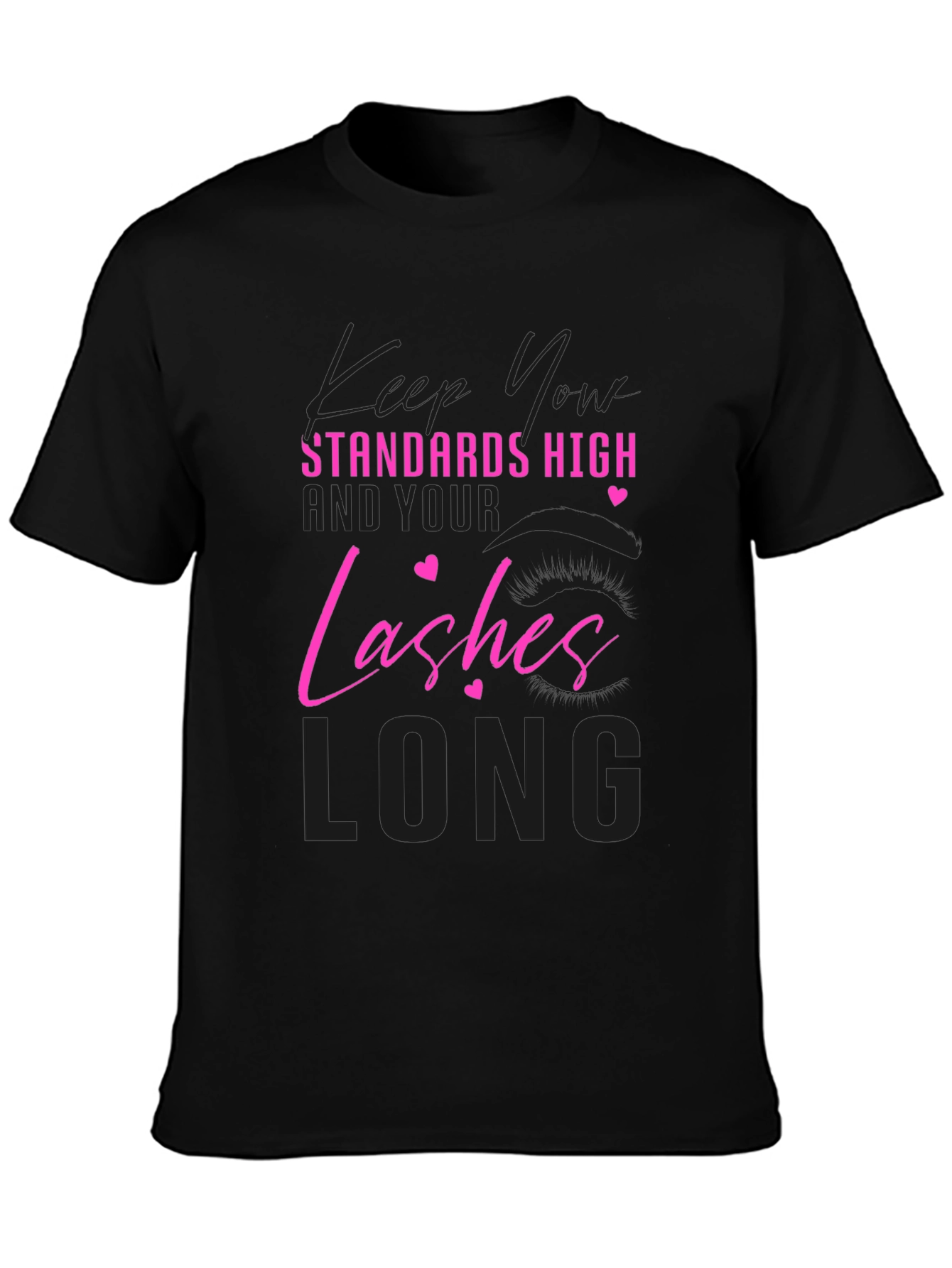 Standards High Lashes Long Black T-Shirt