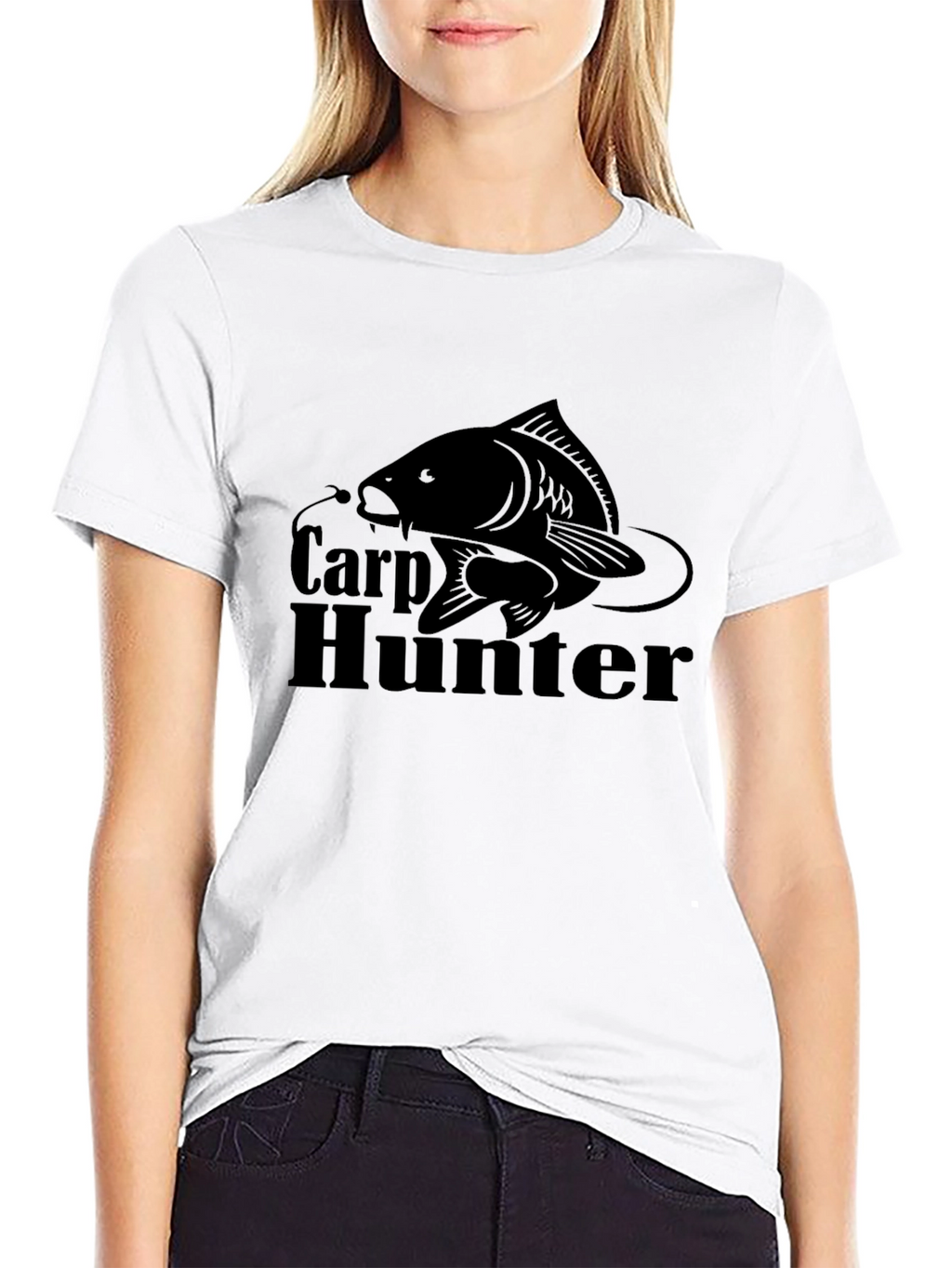 Carp Hunter Black T-Shirt - Fishing Graphic Tee