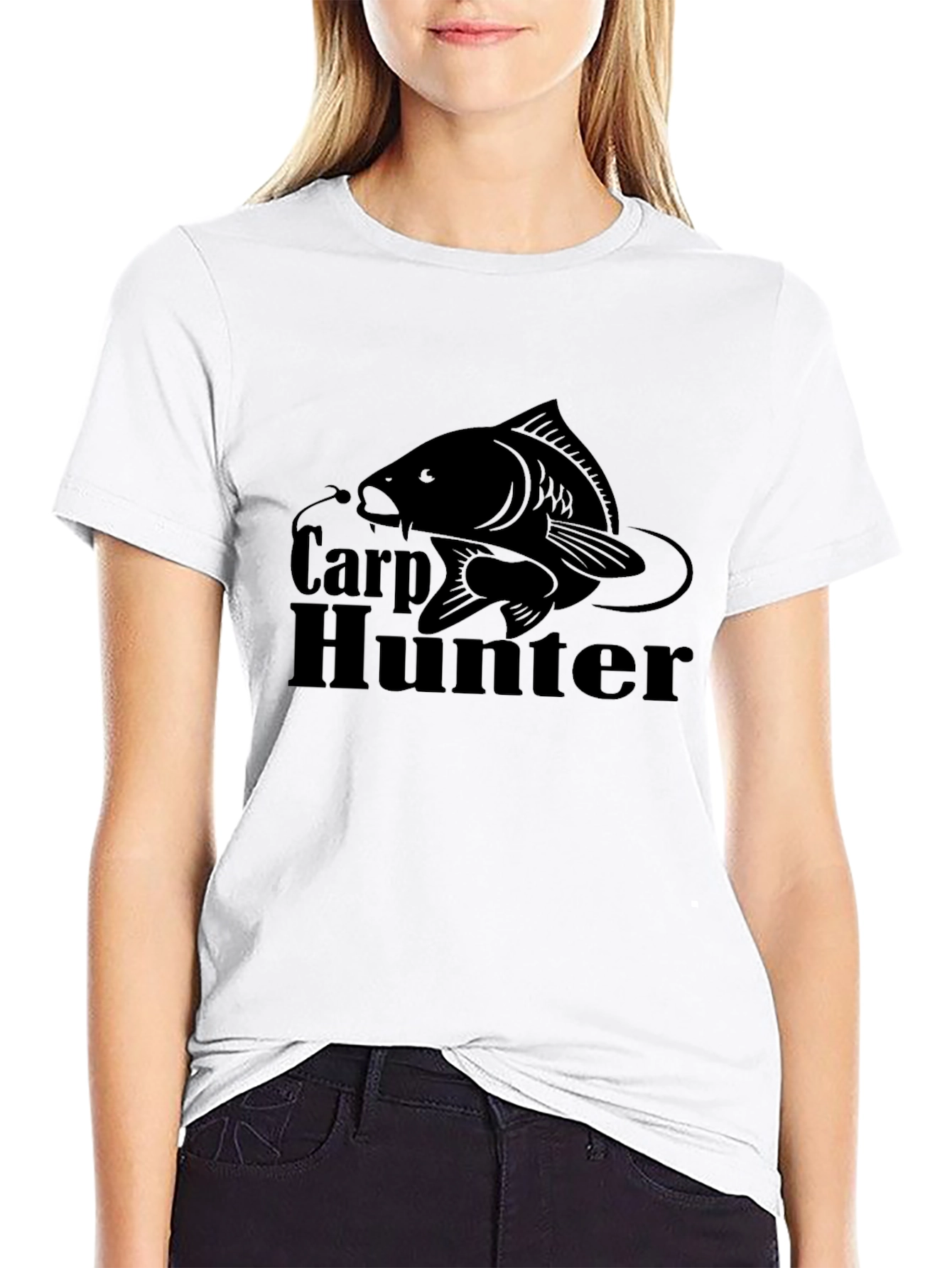 Carp Hunter Black T-Shirt - Fishing Graphic Tee