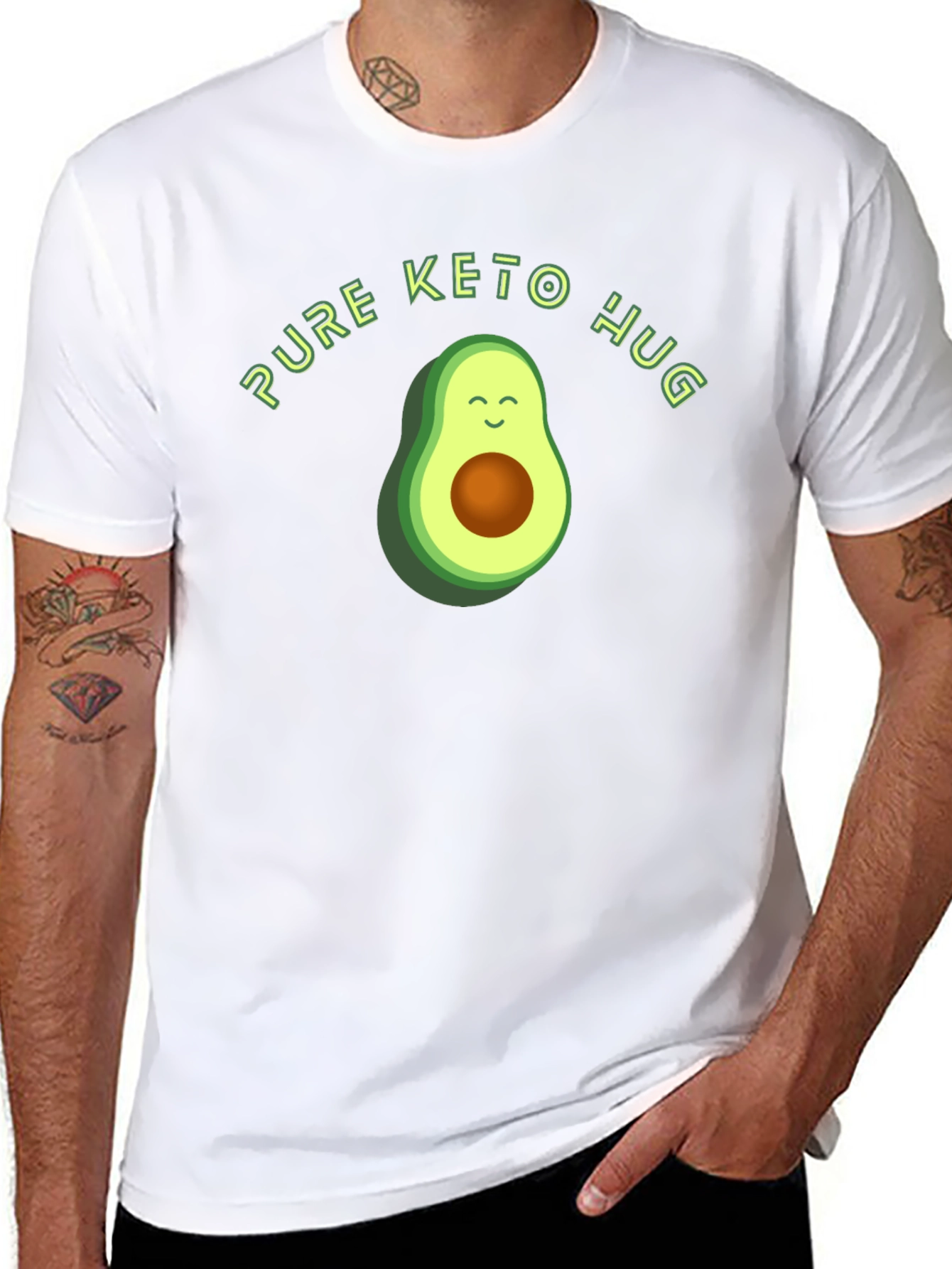 Pure Keto Hug T-Shirt - Avocado Graphic Tee
