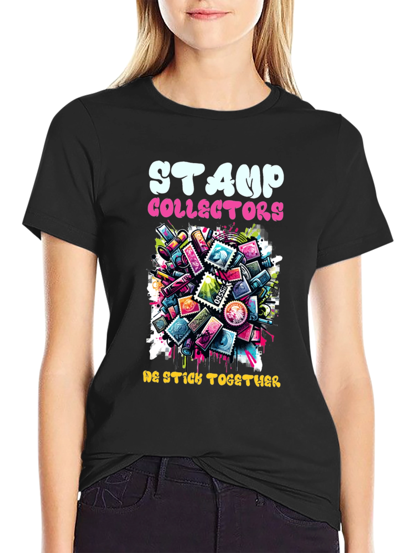 Stamp Collectors Graphic T-Shirt - We Stick Together!