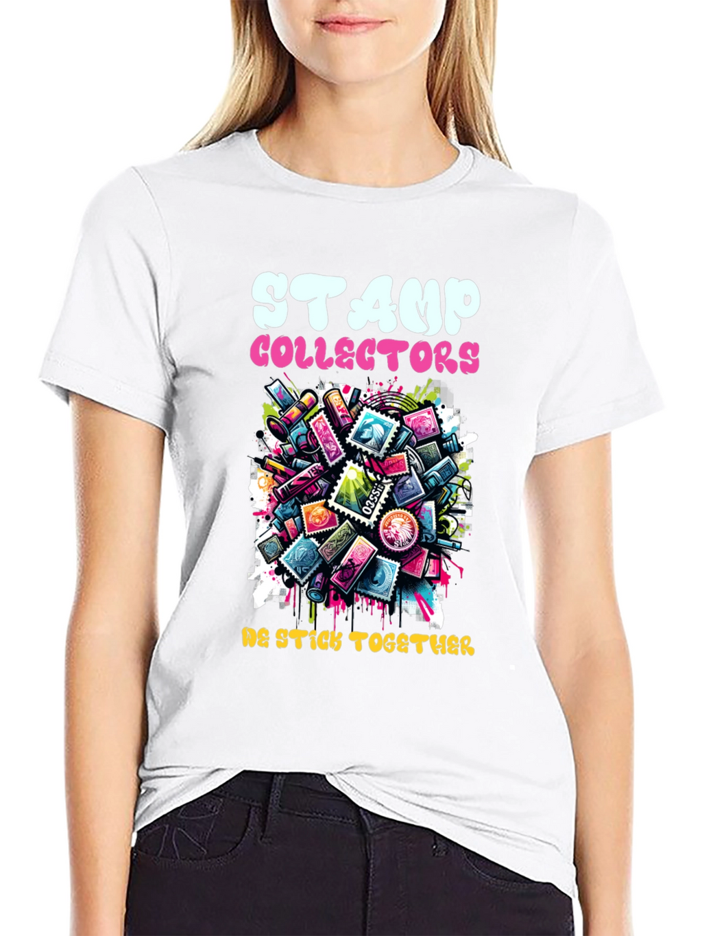 Stamp Collectors Graphic T-Shirt - We Stick Together!