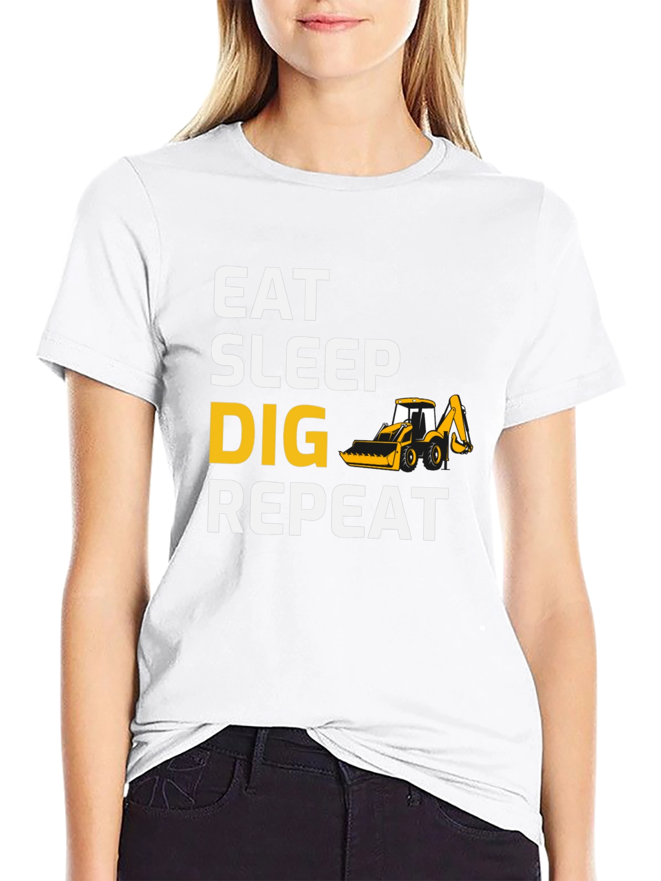 Eat Sleep Dig Repeat T-Shirt - Black Cotton Tee