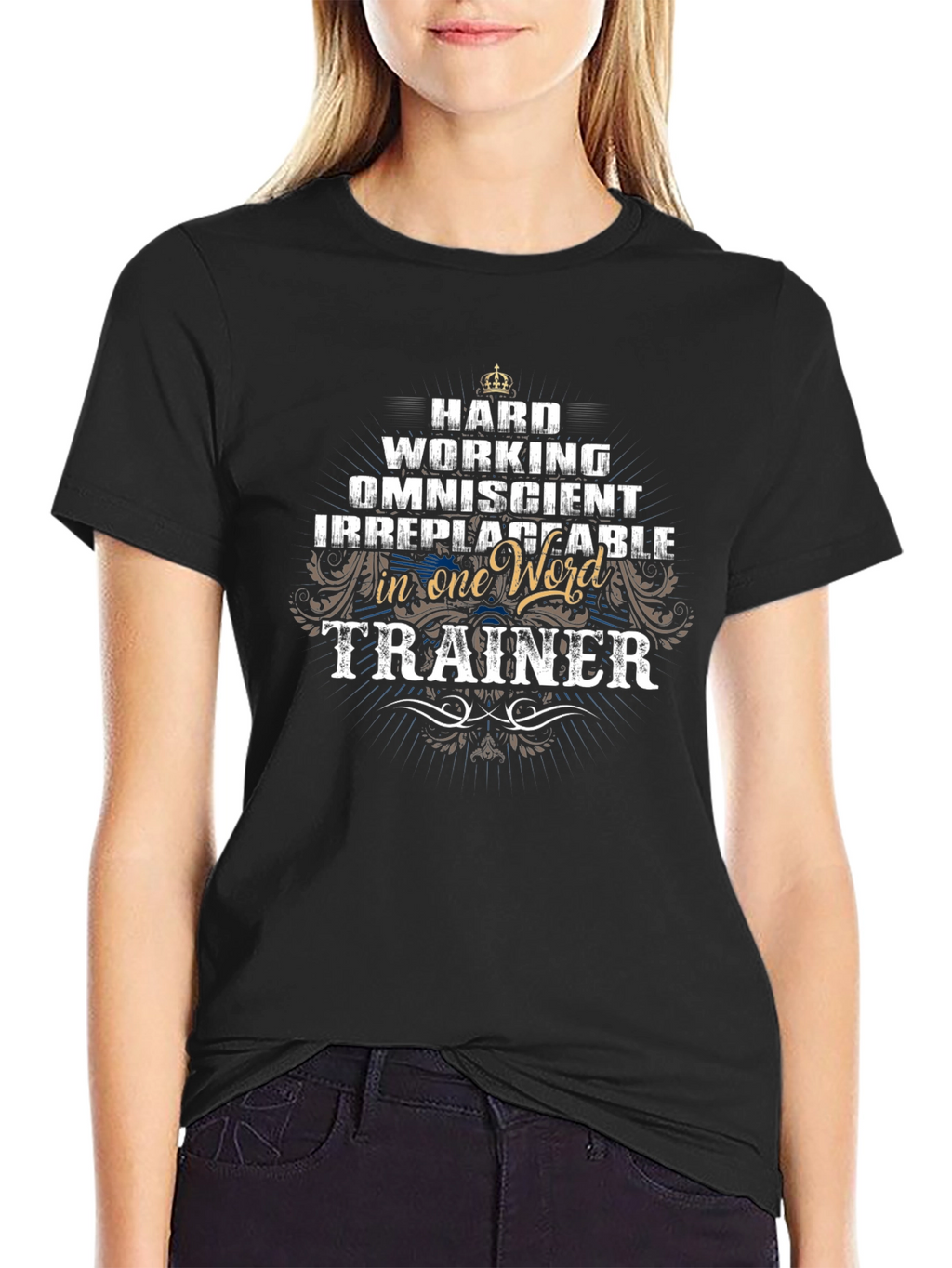 Hard Working Trainer Black T-Shirt