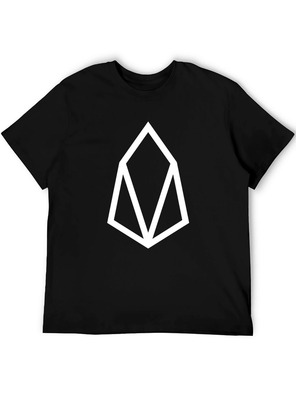Black T-Shirt with White Geometric Logo
