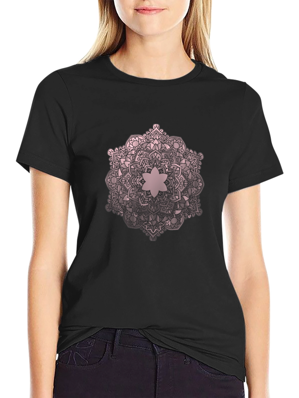 Mandala Design Black T-Shirt