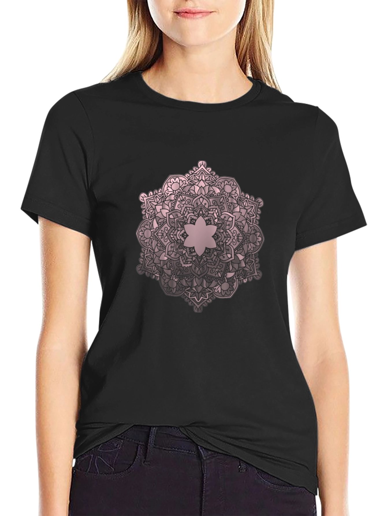 Mandala Design Black T-Shirt