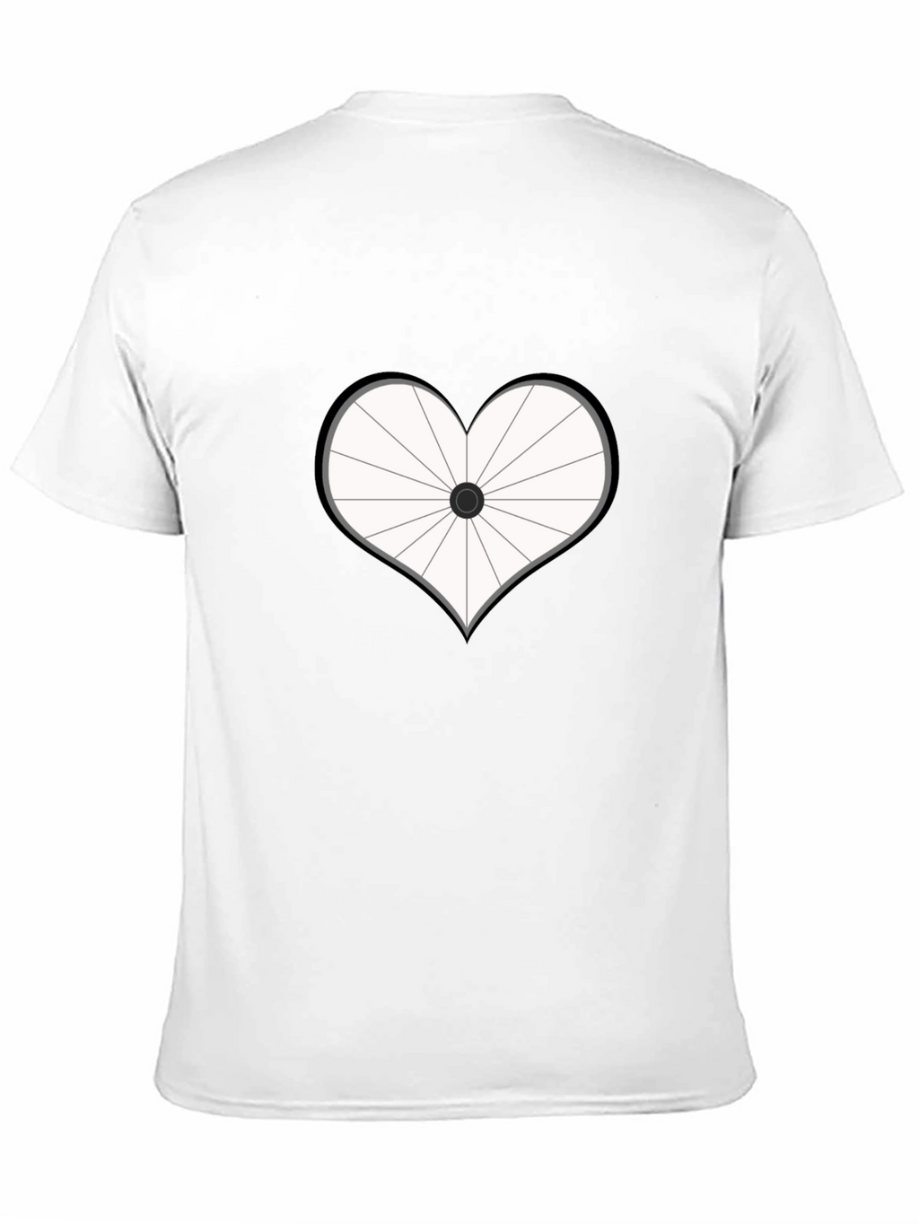 Heart Bicycle Wheel Graphic T-Shirt