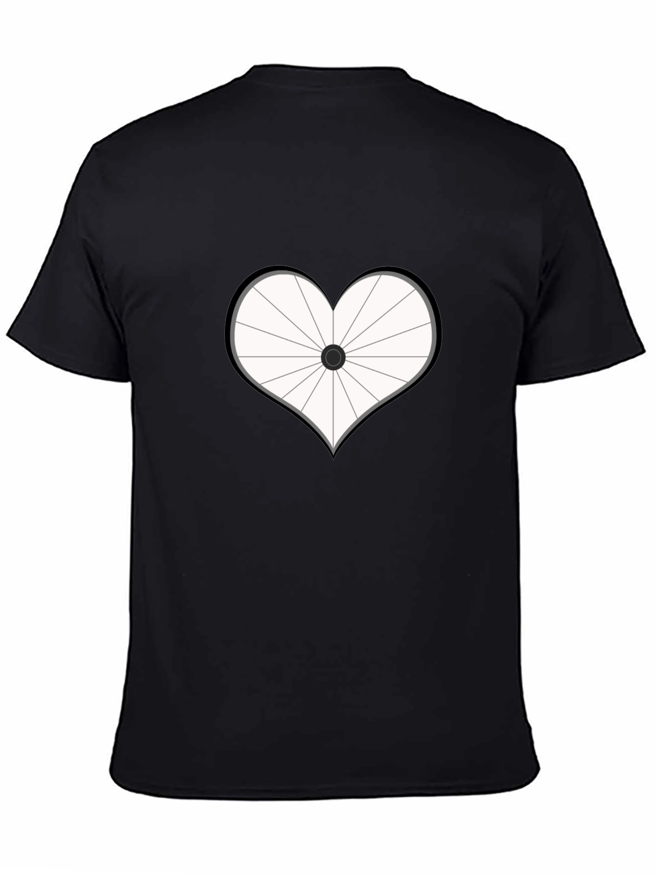 Heart Bicycle Wheel Graphic T-Shirt