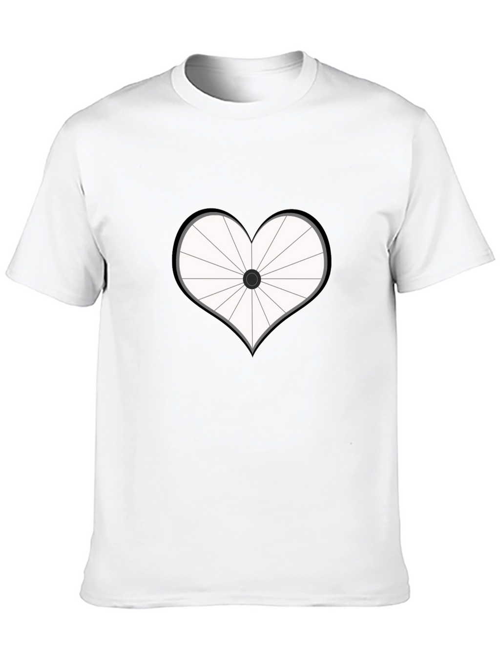 Heart Bicycle Wheel Graphic T-Shirt