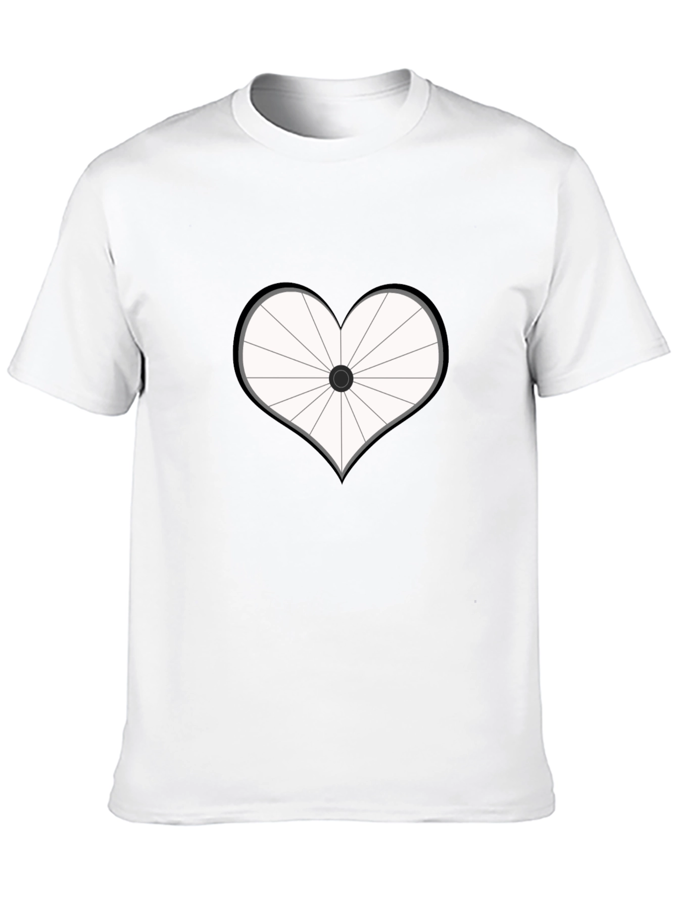 Heart Bicycle Wheel Graphic T-Shirt