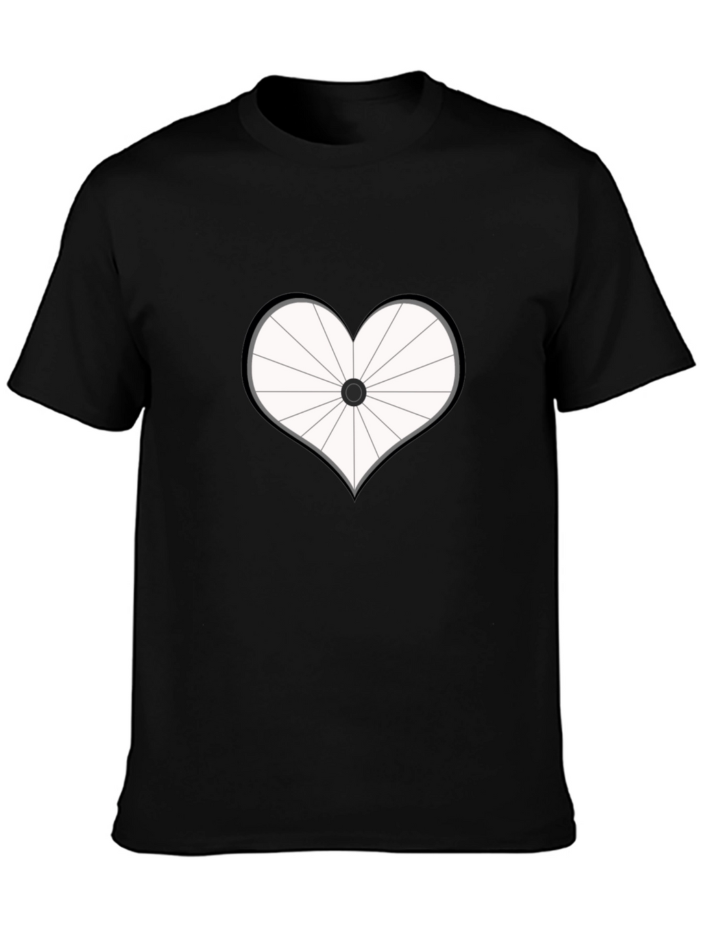 Heart Bicycle Wheel Graphic T-Shirt