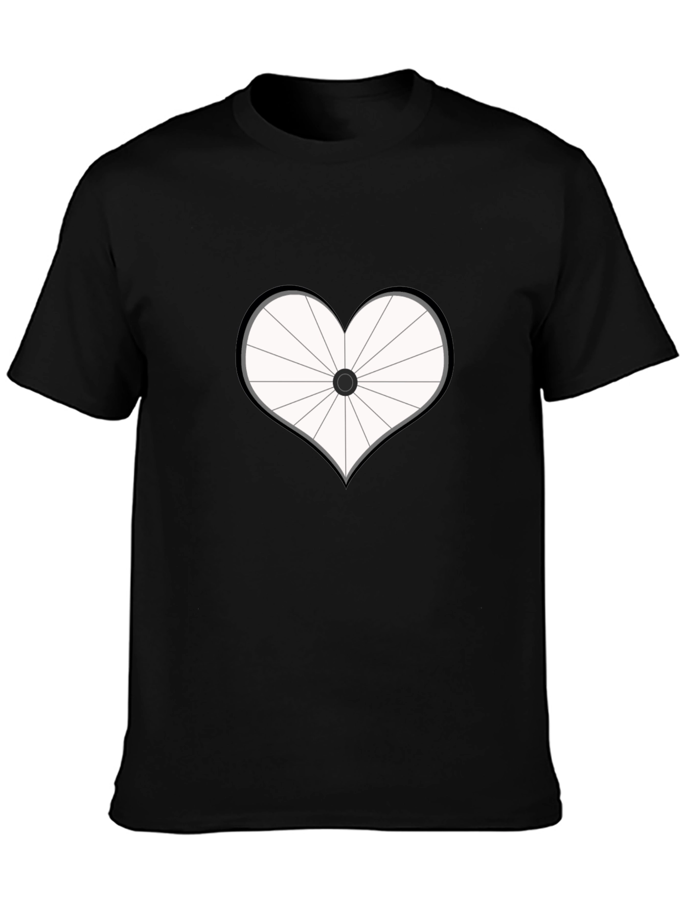 Heart Bicycle Wheel Graphic T-Shirt