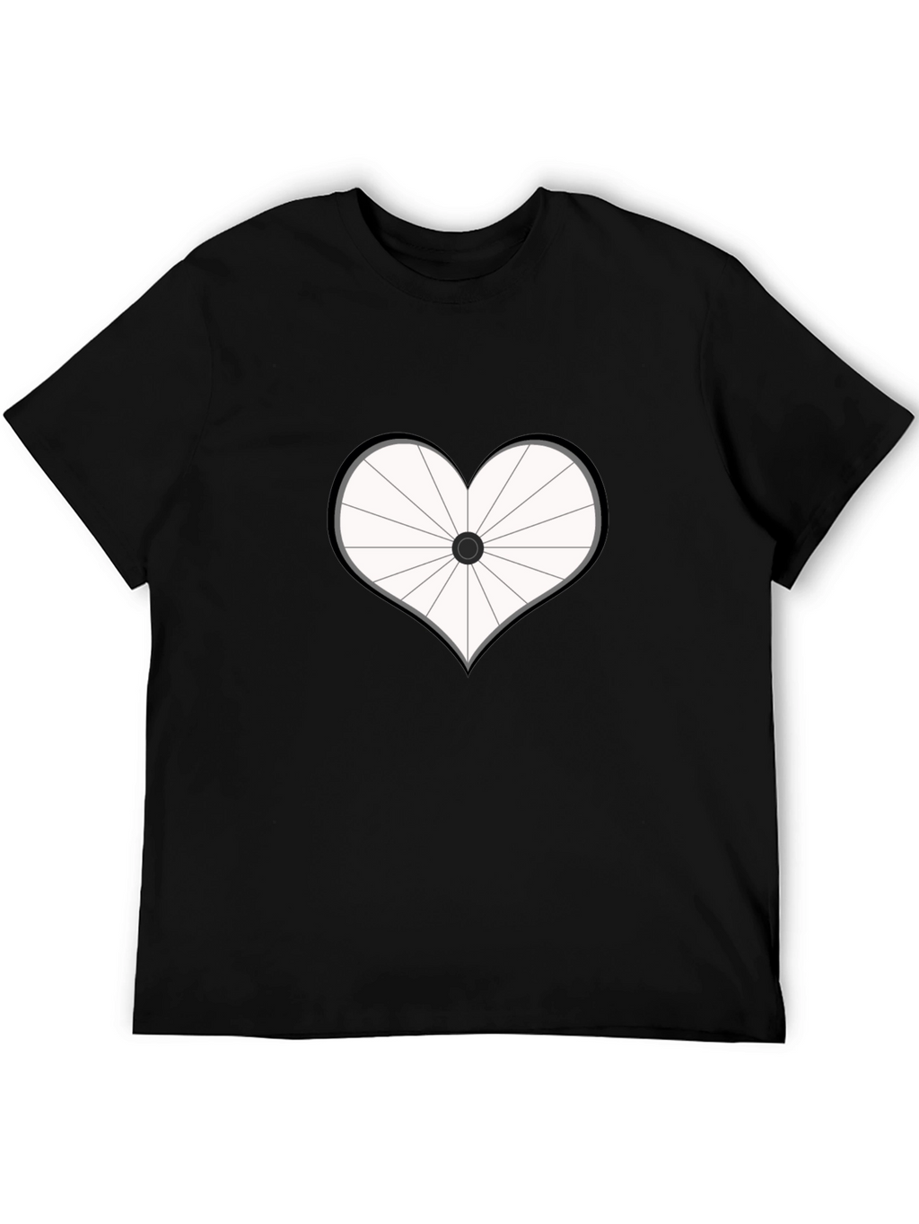 Heart Bicycle Wheel Graphic T-Shirt