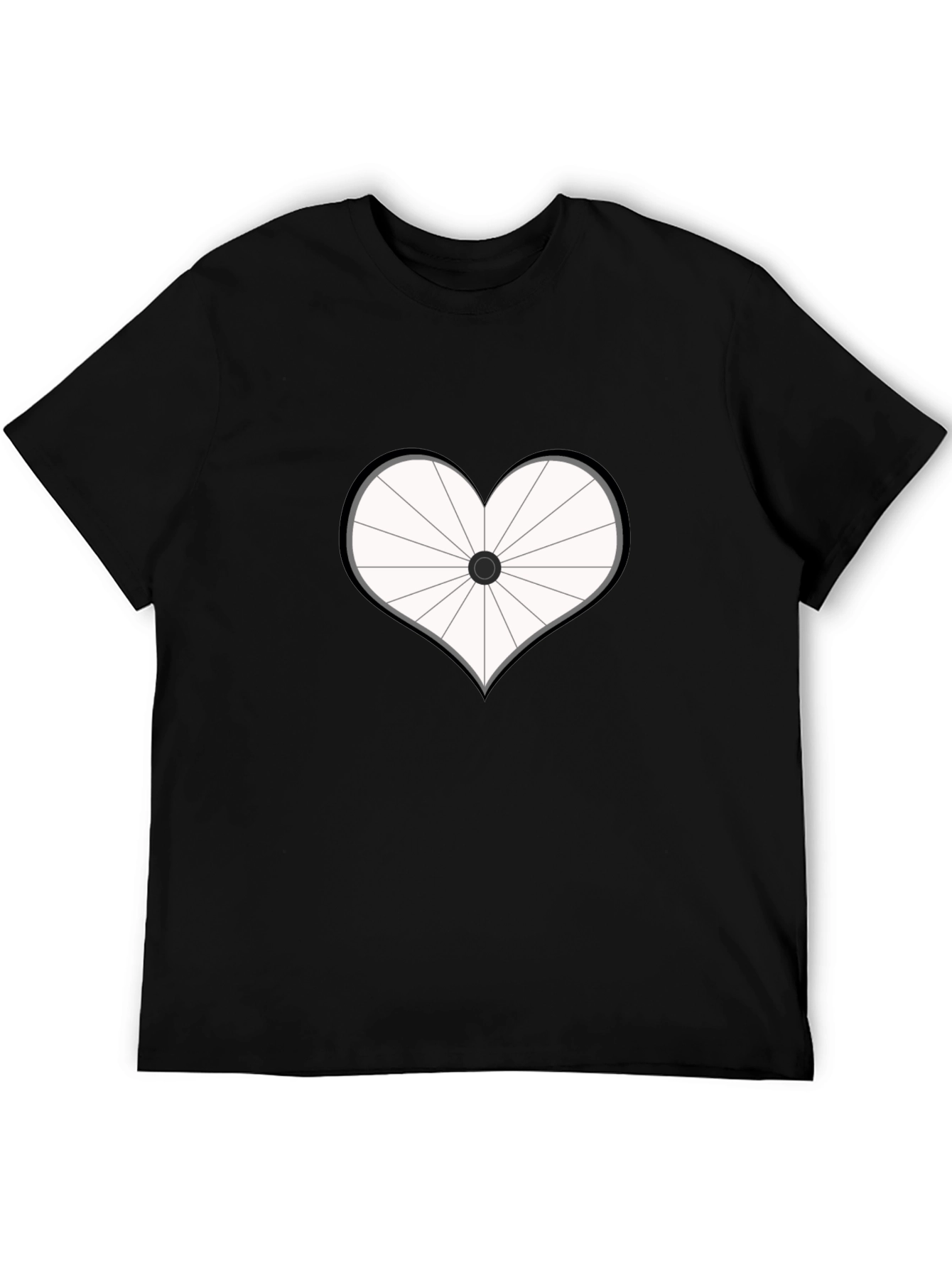 Heart Bicycle Wheel Graphic T-Shirt