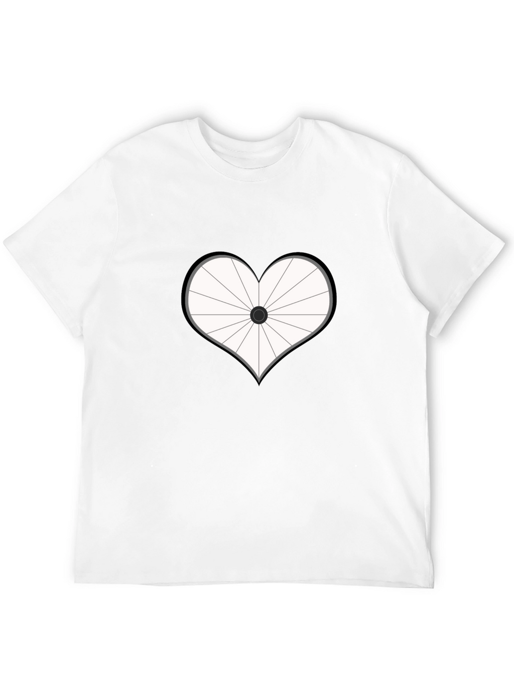 Heart Bicycle Wheel Graphic T-Shirt
