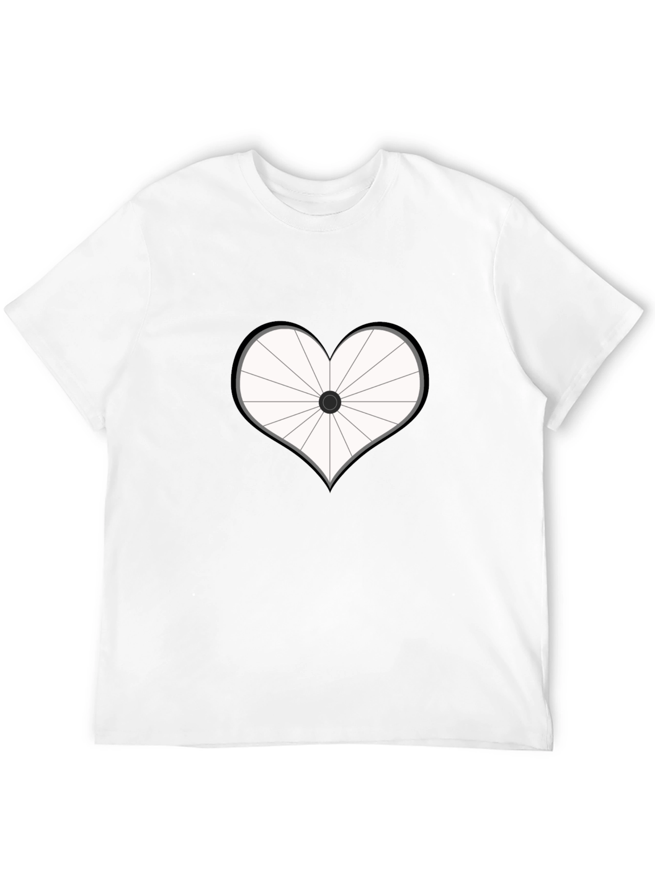 Heart Bicycle Wheel Graphic T-Shirt