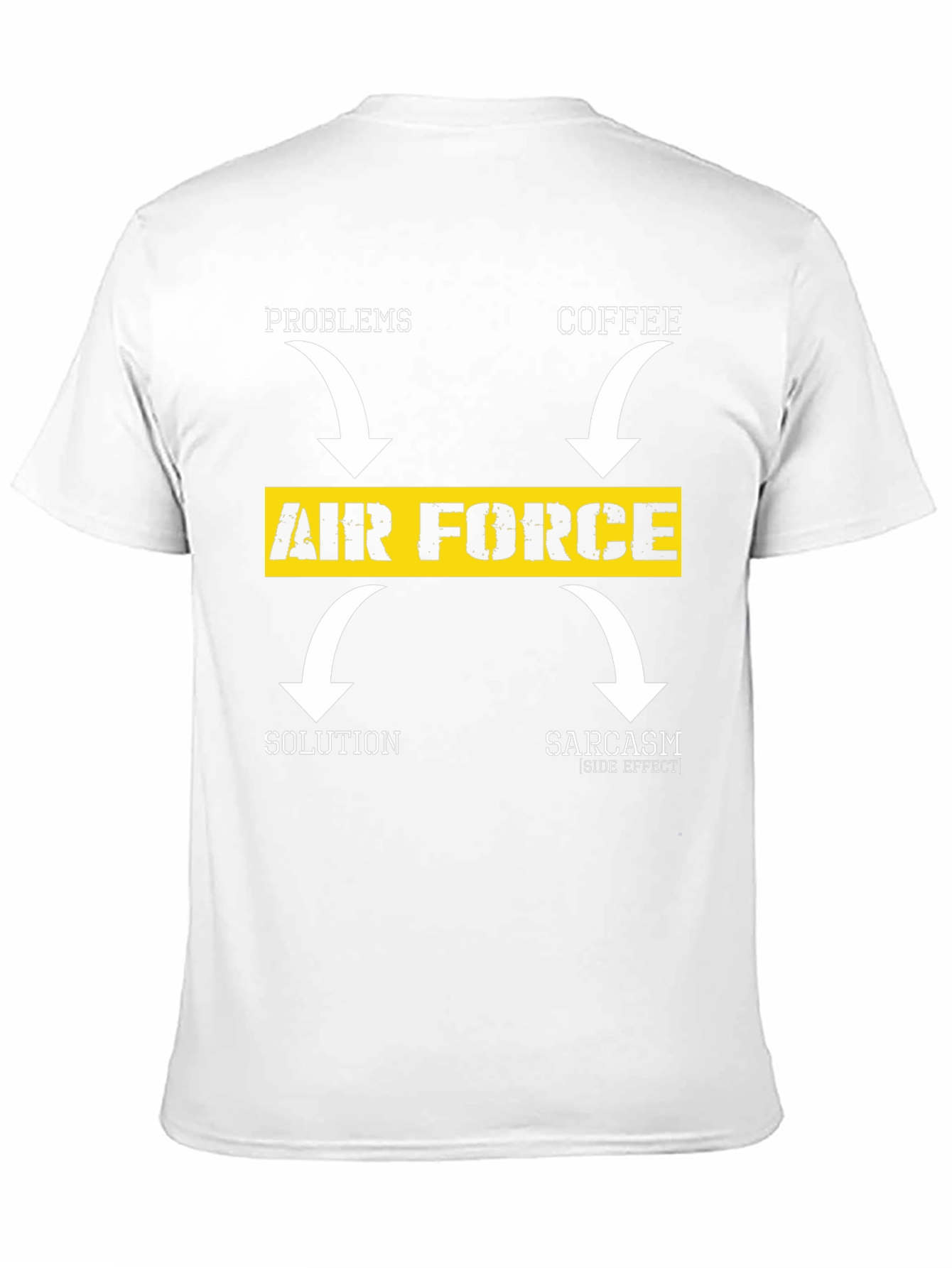 Air Force Problems Coffee Solution Sarcasm Black T-Shirt