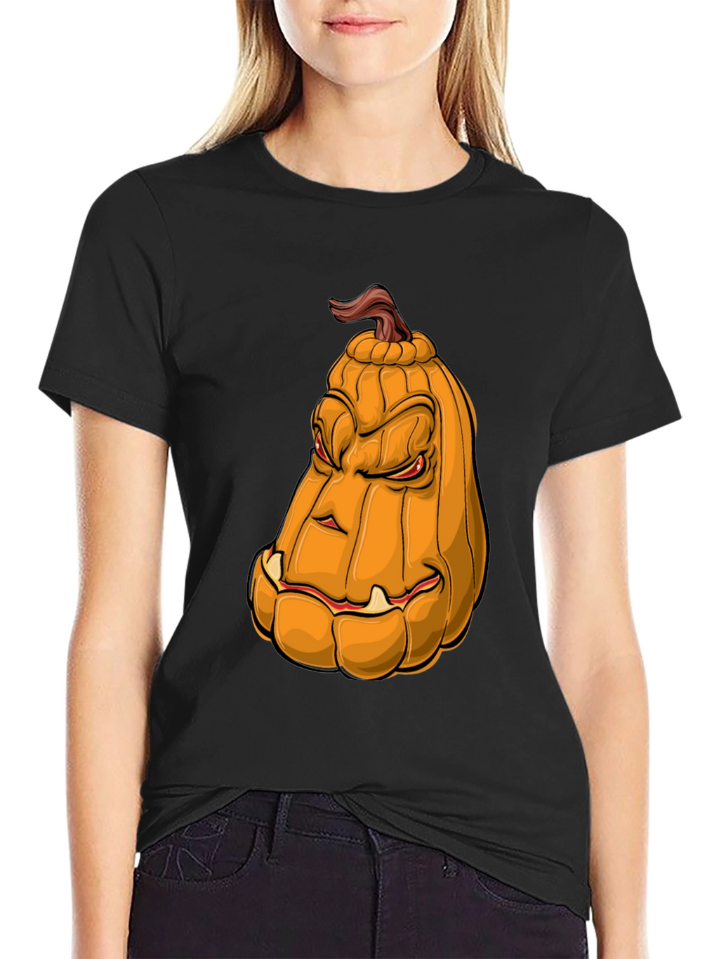 Mens Pumpkin Face Graphic Tee - Halloween Style