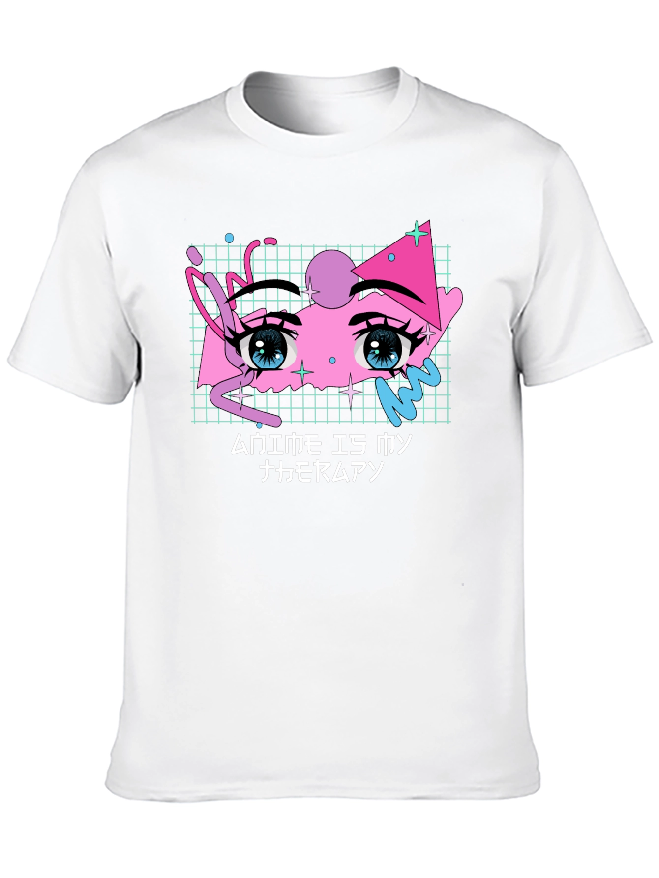 Anime Eyes Graphic Black T-Shirt