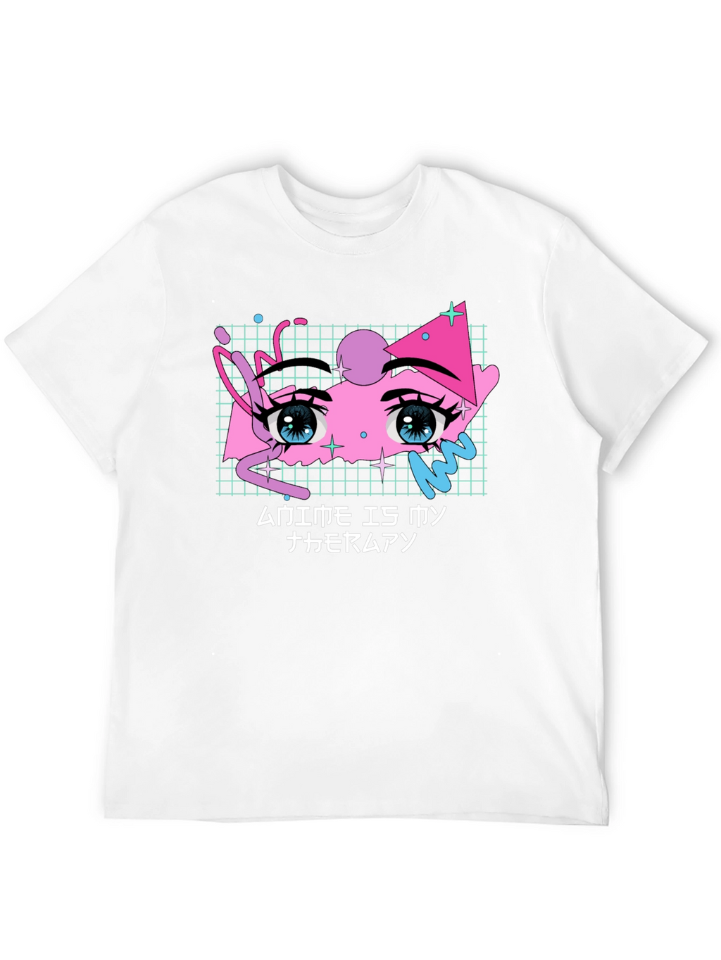 Anime Eyes Graphic Black T-Shirt