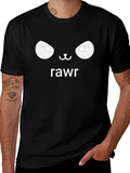 Rawr Bear Face Graphic T-Shirt - Black