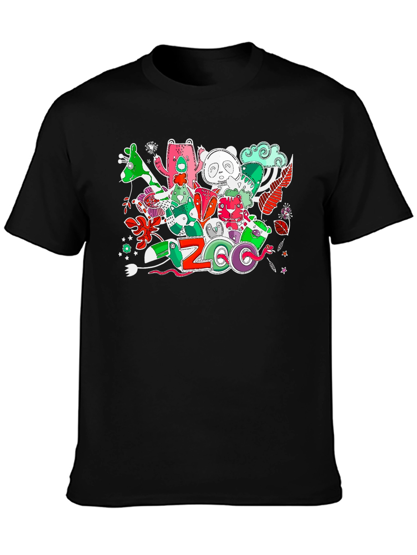 Zoo Animal Graphic Print T-Shirt