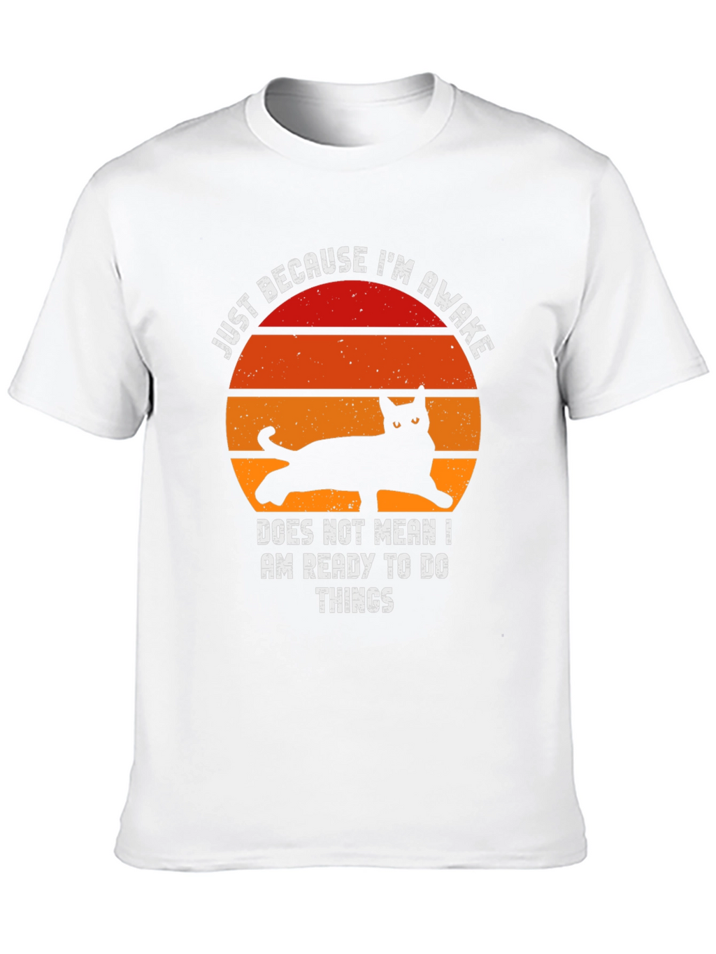 Cat Silhouette T-Shirt - Im Awake Not Ready