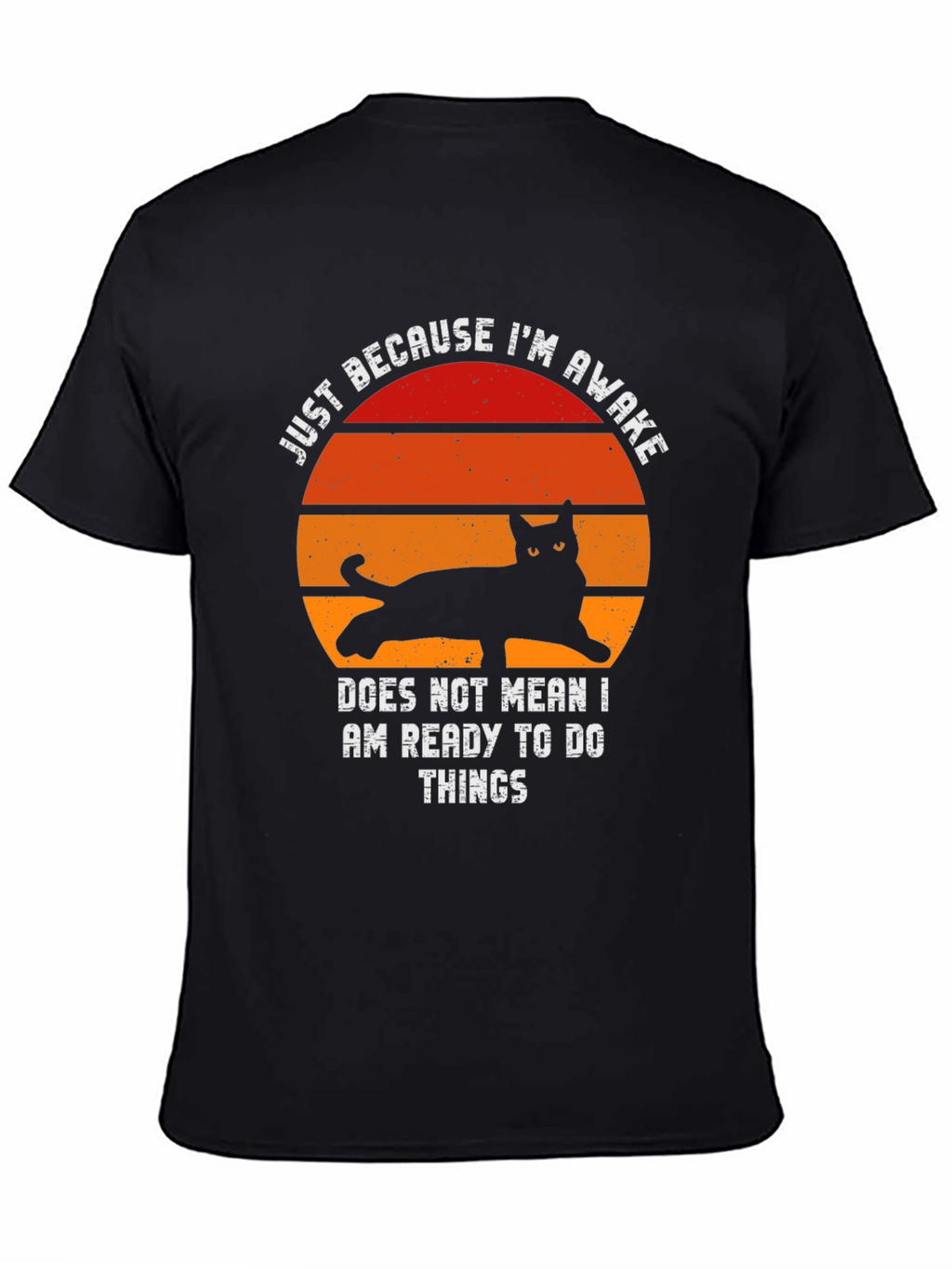 Cat Silhouette T-Shirt - Im Awake Not Ready