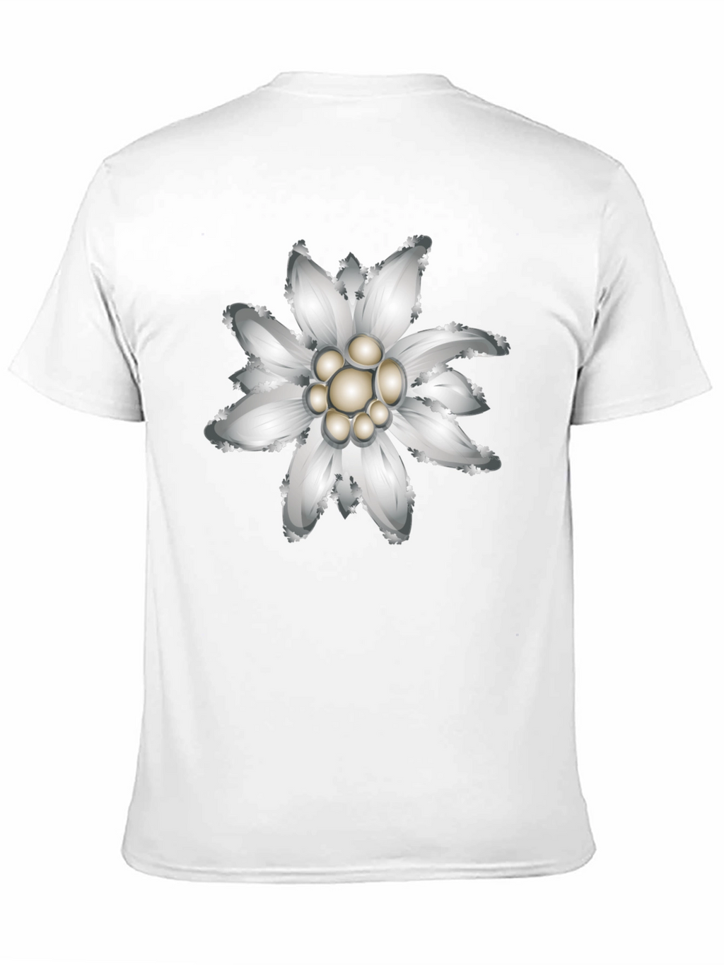 Edelweiss Flower Graphic Black T-Shirt