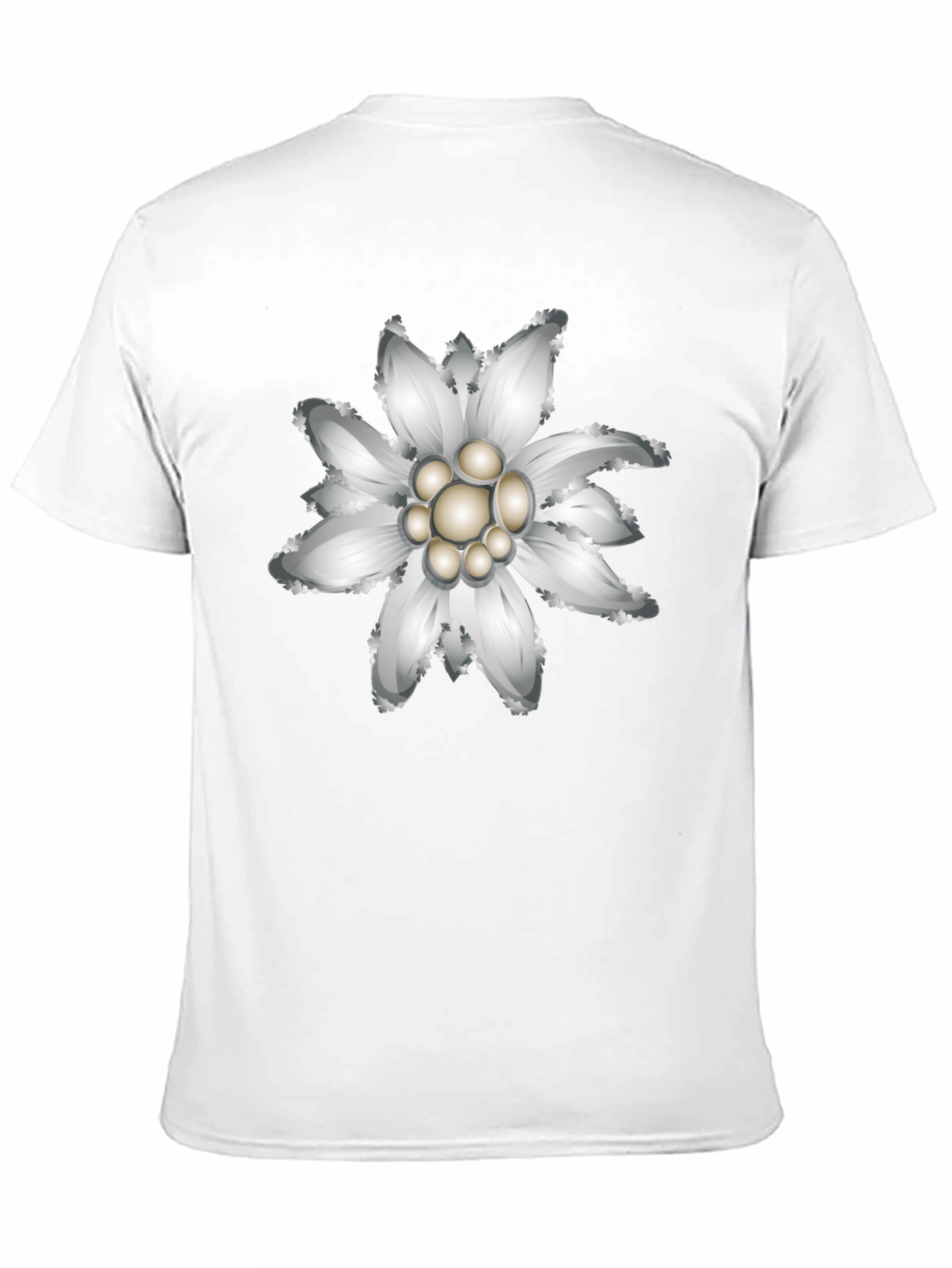 Edelweiss Flower Graphic Black T-Shirt