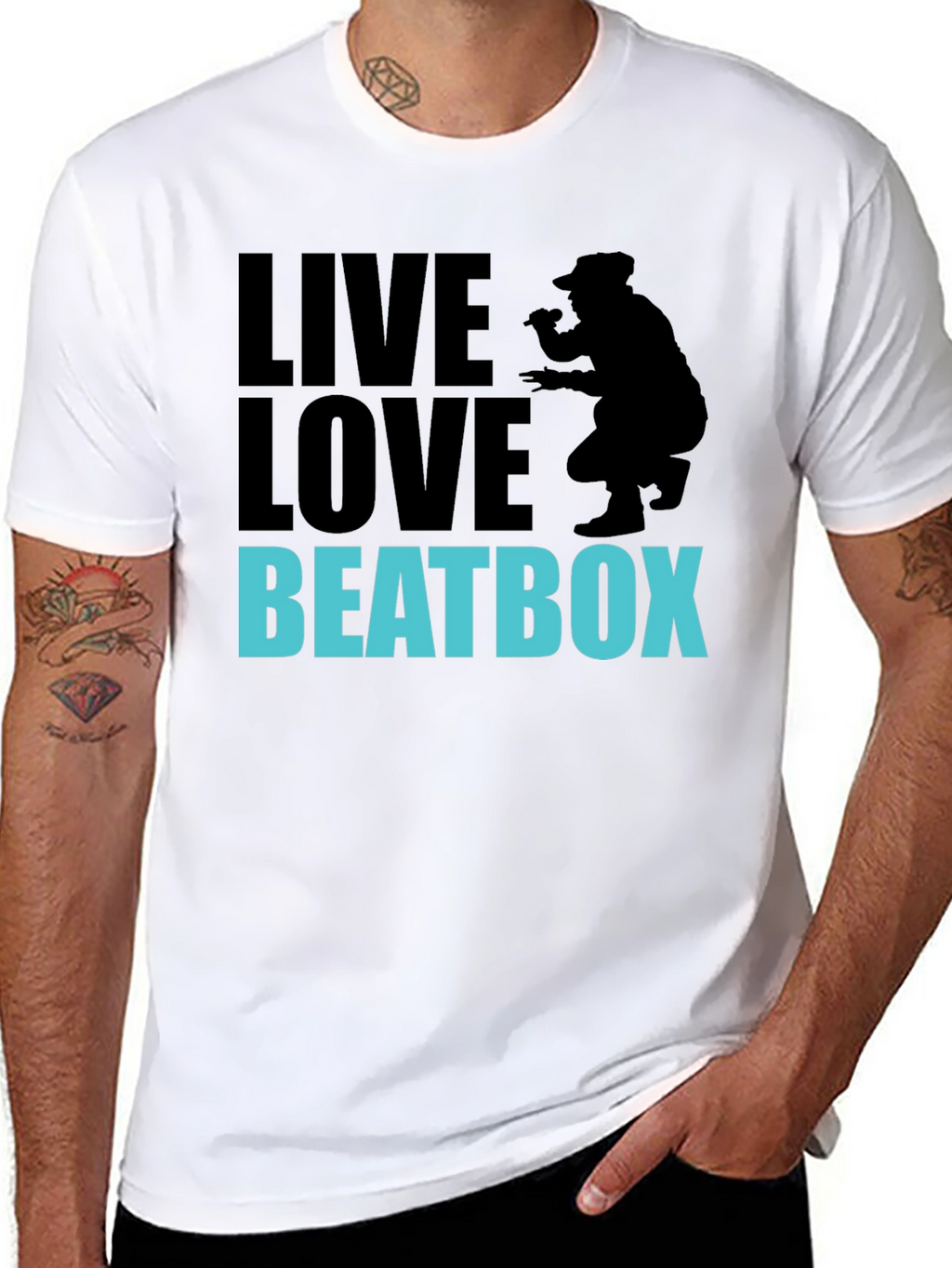 Live Love Beatbox Graphic Tee - Cool Beatboxer Design