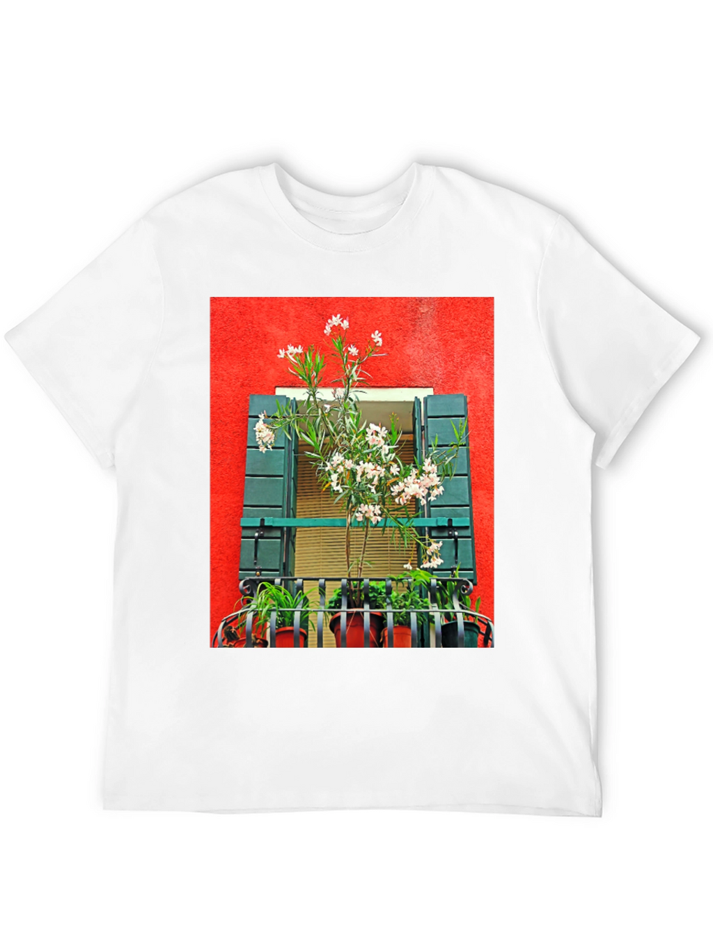Floral Balcony T-Shirt: Unique Graphic Tee
