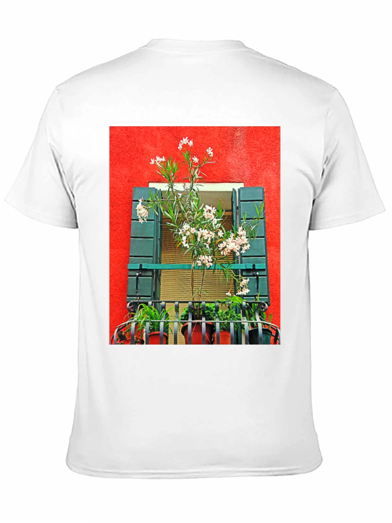 Floral Balcony T-Shirt: Unique Graphic Tee