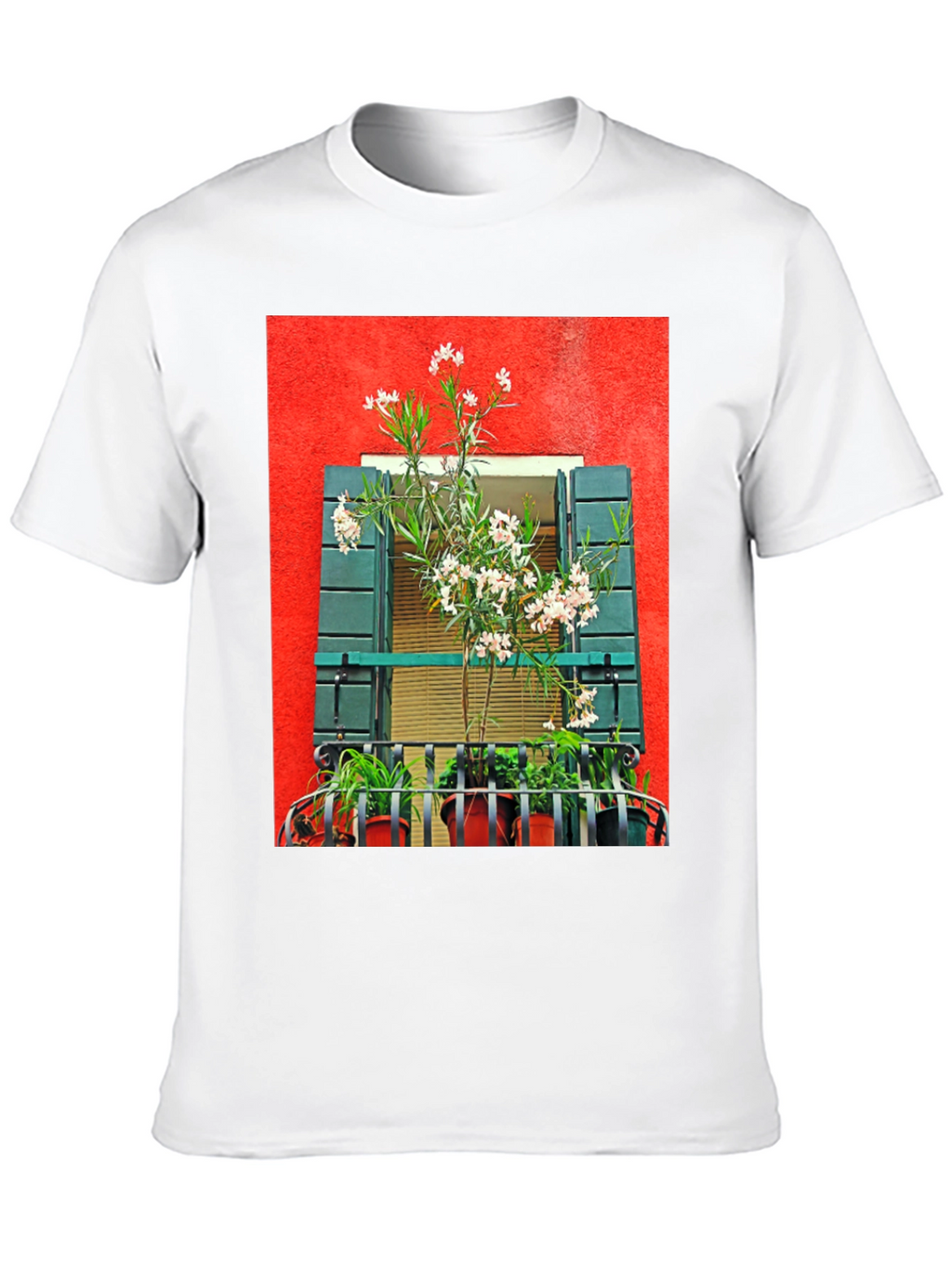 Floral Balcony T-Shirt: Unique Graphic Tee