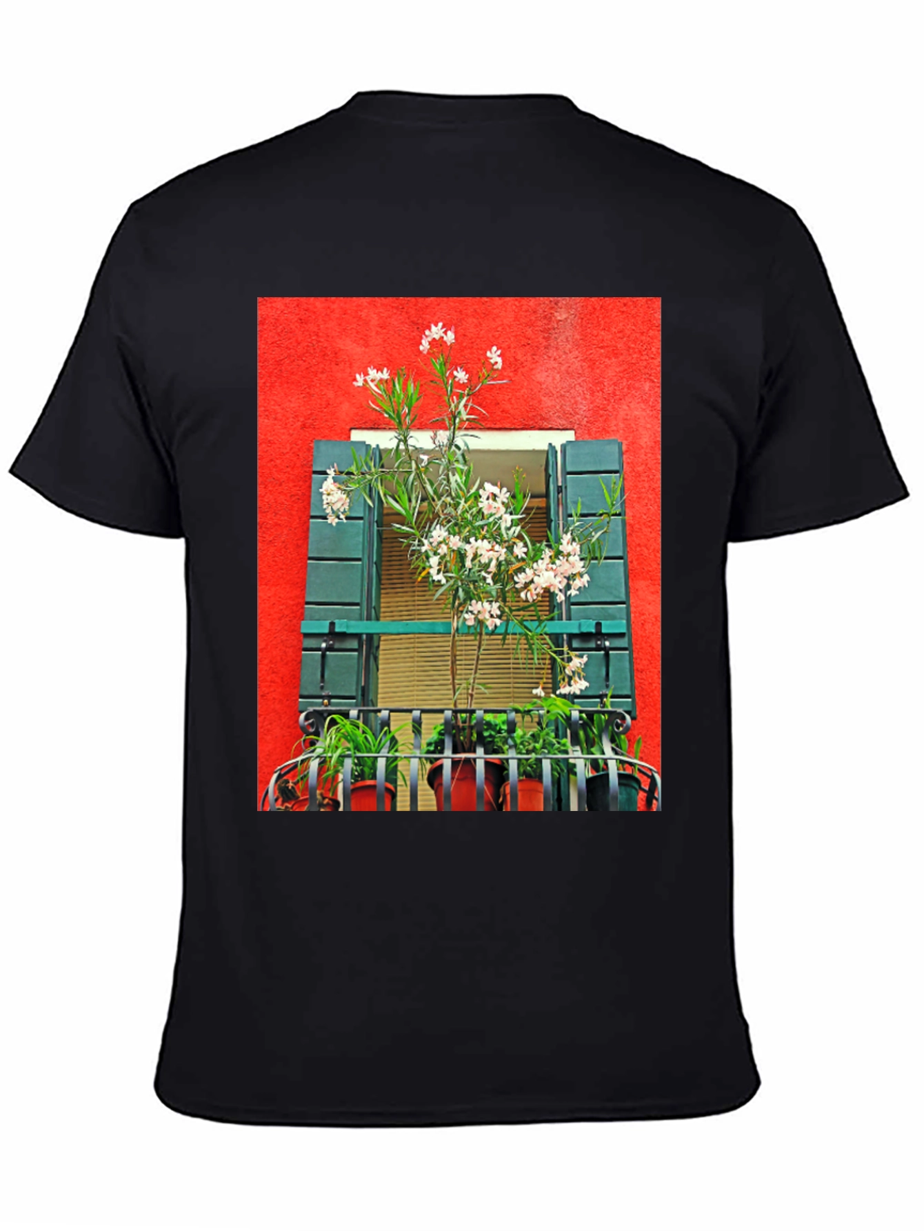 Floral Balcony T-Shirt: Unique Graphic Tee