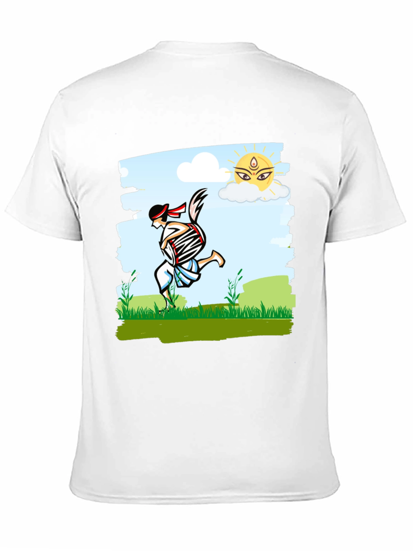 Bengali Drummer T-Shirt - Festive Indian Art Design