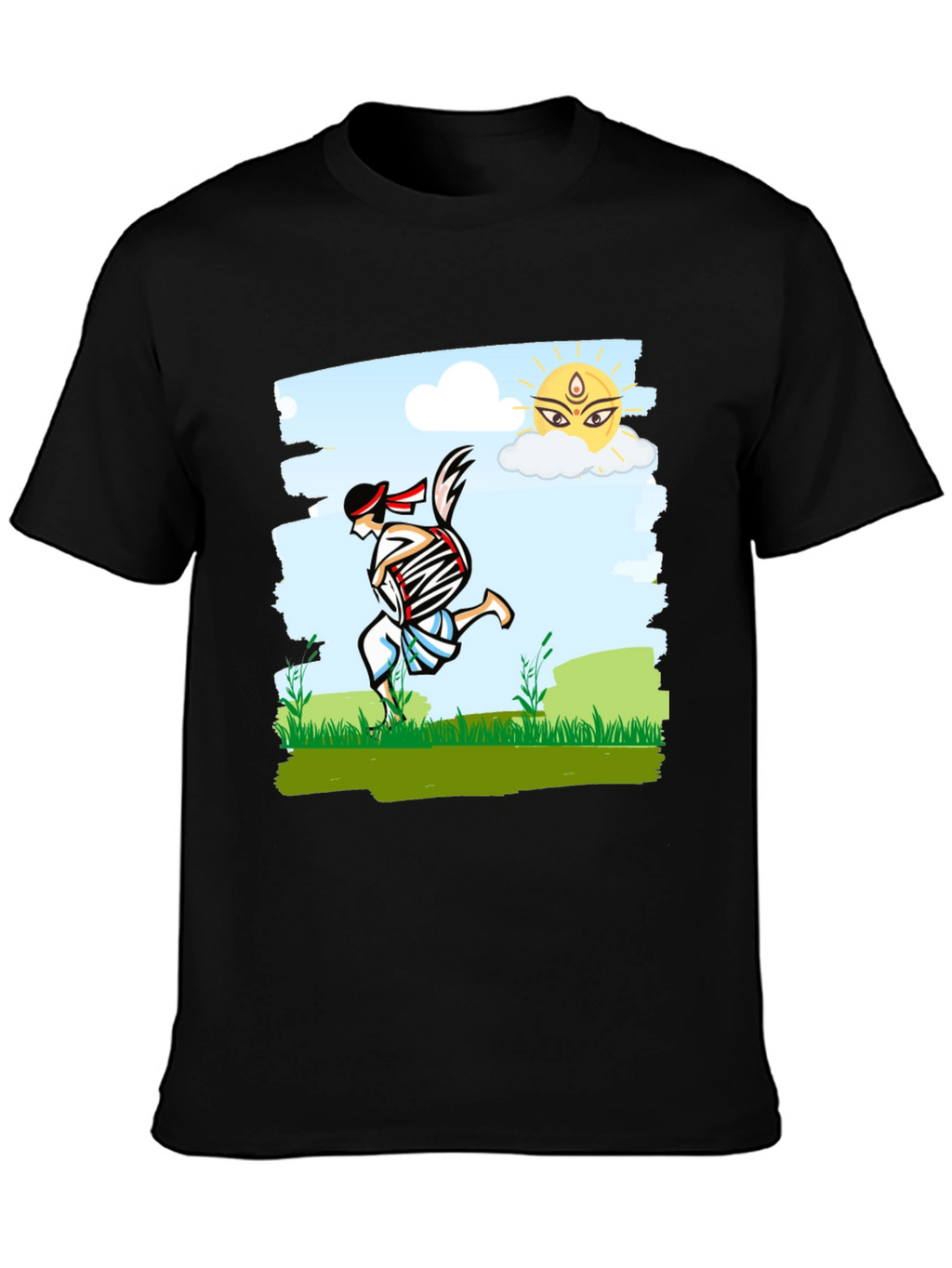 Bengali Drummer T-Shirt - Festive Indian Art Design