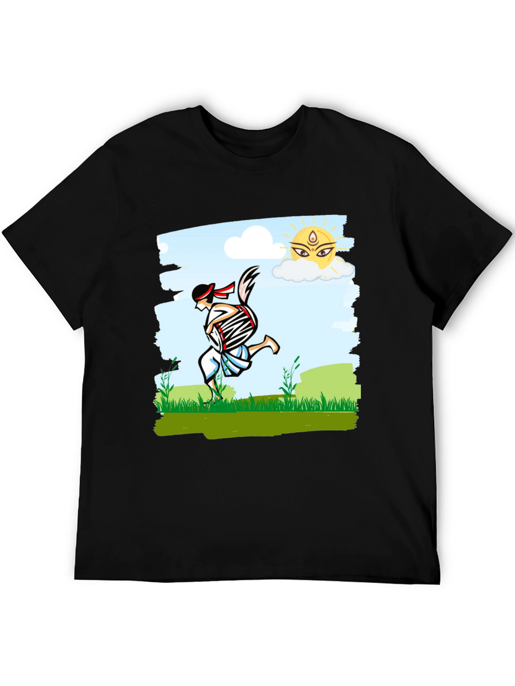Bengali Drummer T-Shirt - Festive Indian Art Design