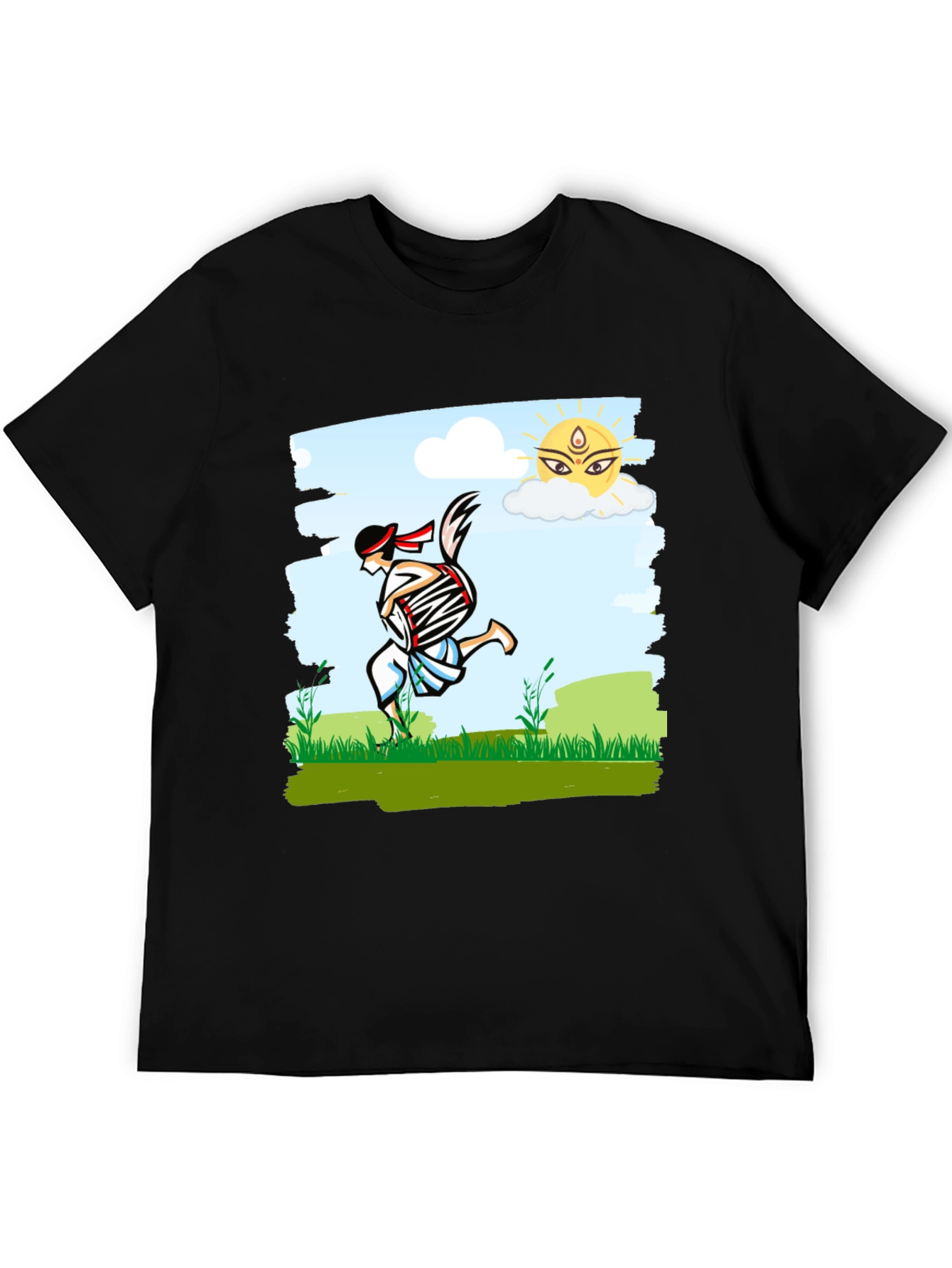 Bengali Drummer T-Shirt - Festive Indian Art Design