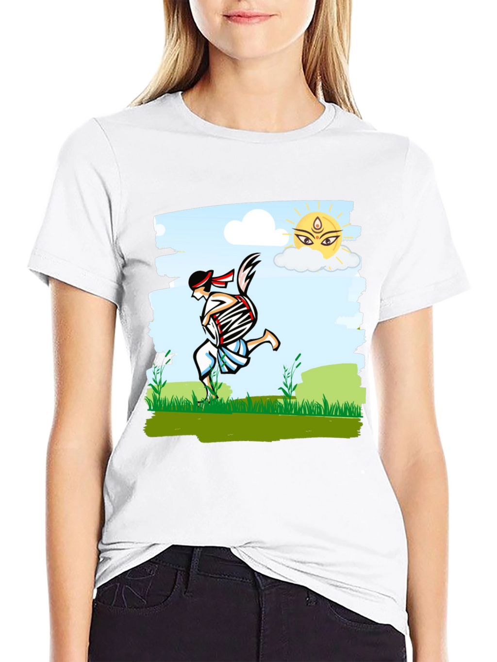 Bengali Drummer T-Shirt - Festive Indian Art Design