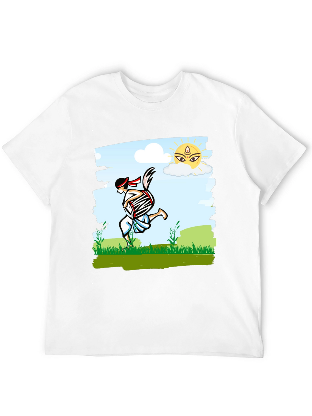Bengali Drummer T-Shirt - Festive Indian Art Design