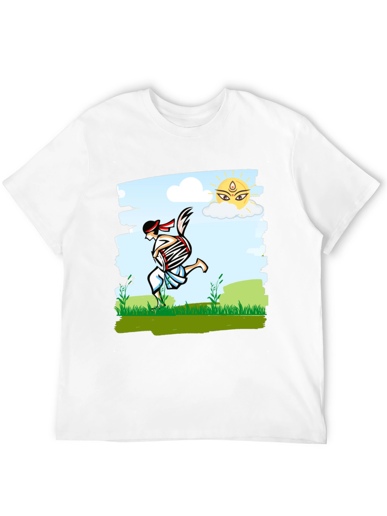 Bengali Drummer T-Shirt - Festive Indian Art Design